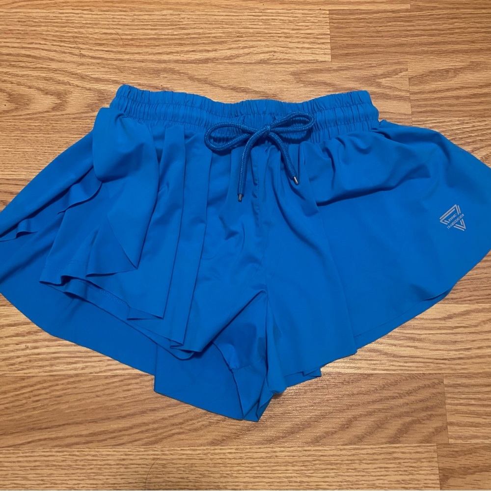 Amazon bright blue flowy athletic shorts size:S